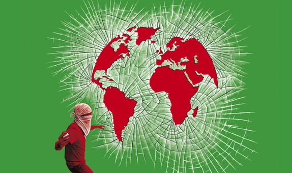 Conception graphique et illustration de couverture de la version livre de l'Atlas 2012 du Monde diplomatique.