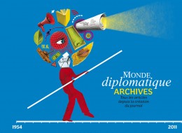 Conception graphique et illustration de couverture du DVD des archives du Monde diplomatique, édition 2012.