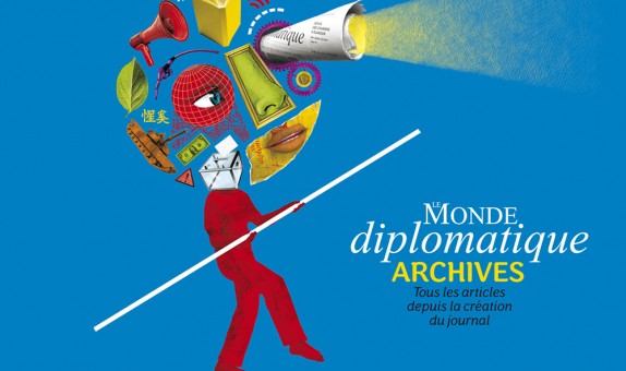 Conception graphique et illustration de couverture du DVD des archives du Monde diplomatique, édition 2012.