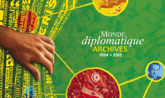 Conception graphique et illustration de couverture du DVD des archives du Monde diplomatique, édition 2013.