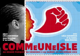 Affiche pour une pièce autobiographique d'une femme juive, antillaise et militante communiste.