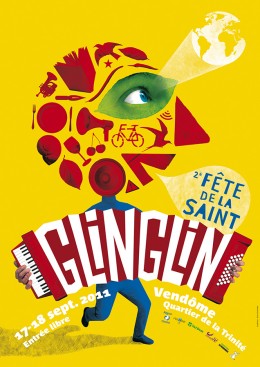 Affiche de la fête de la Saint Glinglin à Vendôme. Un événement organisé par les associations écologistes.